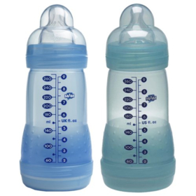 1er AGE - Biberon Anti-Colique Décor Bleu - Lot de 2 x 260 ml