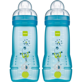 2e AGE - Biberon Débit Rapide Easy Active Turquoise - Lot de 2 x 330 ml