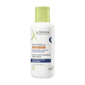 A-Derma Exomega Control crème nuit émolliente réparatrice 400 ml – Peau atopique, anti-grattage et apaisement nocturne
