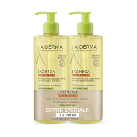 A-Derma Exomega Control Huile Lavante Emolliente 2x500ml