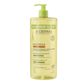 A-Derma Exomega Control Huile Lavante Émolliente Anti-Grattage 1 L Peau atopique apaisante