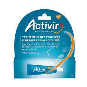 Activir 5 % Crème Bouton de Fièvre 2 g – Traitement de l’herpès labial
