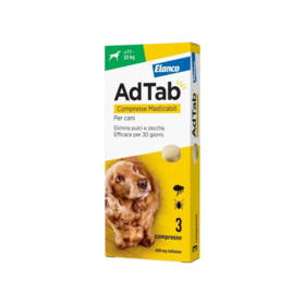 AdTab Chien 11–22 kg – Antiparasitaire externe chien 11–22 kg – Comprimés à croquer – Boîte de 3 comprimés