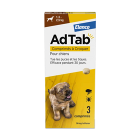 AdTab Chiens entre 1.3 et 2.5kg 56mg 3 comprimés