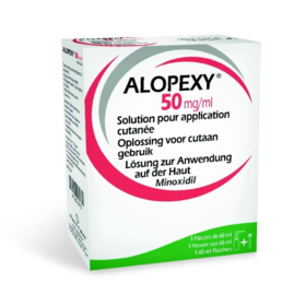 Alopexy 5 % Minoxidil 3 x 60 ml – Traitement chute de cheveux modérée