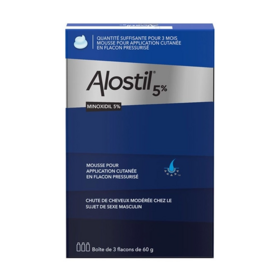 Alostil Minoxidil 5% Mousse pour la chute de cheveux 60 g 3 flacons