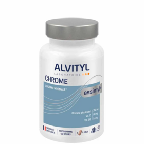Alvityl Assimyl+ Chrome métabolisme glucidique 60 comprimés – complément équilibre de la glycémie au picolinate de chrome, vitamines B6 et C