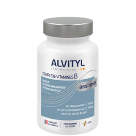 Alvityl Assimyl+ Complexe vitamines B énergie système nerveux 60 gélules – complément métabolisme et vitalité au Quatrefolic®, méthylcobalamine et B1 à B8