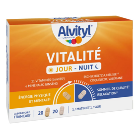 Alvityl Vitalité jour et nuit 20 comprimés jour et 20 comprimés nuit - Énergie et sommeil