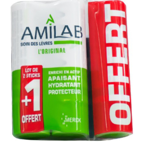 AMILAB - Stick Lèvres - Lot de 2 stick + 1 Offert