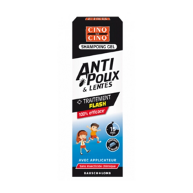 Cinq sur Cinq Anti-poux et lentes Traitement flash Shampoing gel 400 ml - Sans applicateur, sans insecticide chimique