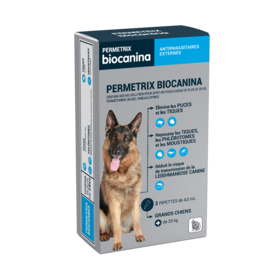 Biocanina Permetrix Grand Chiens +25 Kg 3 Pipettes de 4 ml