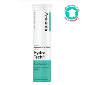 Aragan AXioma HydraTech électrolytes hydratation énergie menthe citron 20 comprimés effervescents