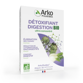 Arkopharma Arkofluides Détoxifiant digestion BIO - Foie & digestion saine 20 ampoules