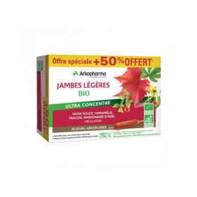 Arkopharma Arkofluides Jambes légères Bio 20 ampoules + 10 ampoules offertes
