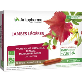 Arkopharma Arkofluides Jambes légères Bio 20 ampoules