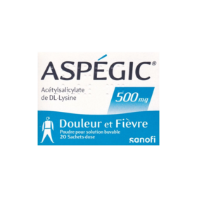 Aspégic 500 mg 20 sachets – Médicament aspirine contre douleur et fièvre