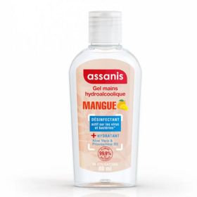 Assanis Pocket Gel Hydroalcoolique Mangue 80 ml – Désinfection des mains sans rinçage