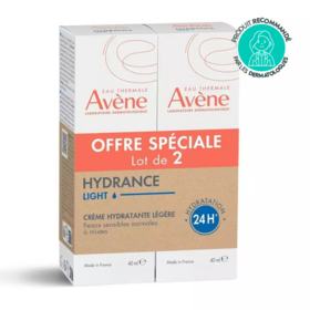 Avène Hydrance légère émulsion hydratante duo 2x40 ml – soin visage hydratant