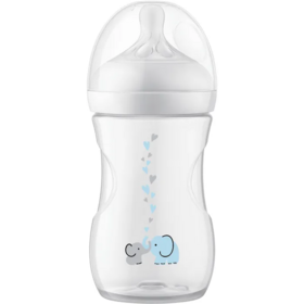 Philips Avent Natural response biberon valve AirFree motif éléphant dès 1 mois 260 ml – biberon anti-coliques tétine réponse naturelle