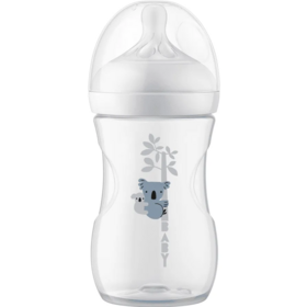 Philips Avent Biberon Natural Response valve Air Free motif koala 260 ml — biberon silicone anti-coliques débit moyen dès 1 mois