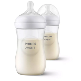 Philips Avent Biberons Natural Response 260 ml polypropylène — lot de 2 — biberons légers tétine alvéolée anti-coliques alternance sein biberon dès 1 mois