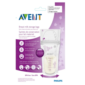 Philips Avent Sachets de conservation lait maternel — lot de 25 sachets 180 ml pré-stérilisés