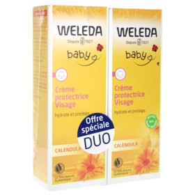 Baby Crème Protectrice Visage au calendula BIO - Lot de 2 x 50 ml