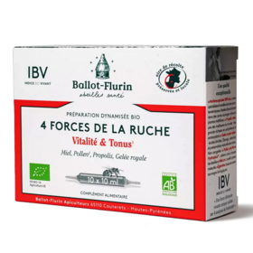 Ballot-Flurin Préparation dynamisée bio 4 forces de la ruche 10 ampoules – complément alimentaire vitalité tonus