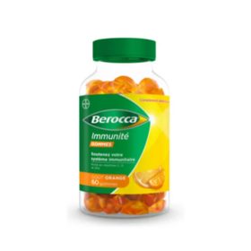 Berocca Immunité Goût Orange 60 gommes – Vitalité & Défenses naturelles