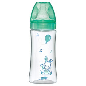 Biberon Anti-Colique - Tétine Ronde 3 Vitesses Débit 3 Vert + 6 mois - 330 ml