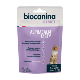 Biocanina Alphacalm Tasty chats et NAC 30 bouchées — complément stress et sérénité