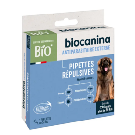 Biocanina Pipettes Répulsives Chien de Plus de 30 kg x3 – Protection naturelle contre les parasites