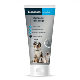 Biocanina Shampoing Démêlant Poils Longs Chien et Chat 200 ml – Démêle, hydrate et fait briller