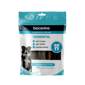 Biocanina Hygiène lamelles à mâcher Triodental 10-30 kg — soin dentaire anti-tartre chien moyen