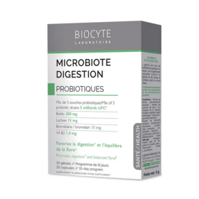 Biocyte Microbiote Digestion Probiotiques - Digestion et Equilibre de la flore 30 capsules