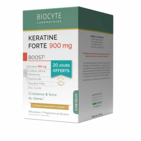 Biocyte Pack Keratine Forte 900mg Boost - Croissance des cheveux 180 gélules