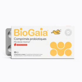 Biogaia Comprimés Probiotiques fraise – 10 unités à croquer pour équilibre intestinal