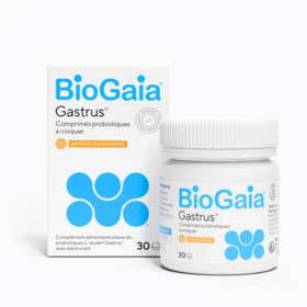 Biogaia Probiotiques Gastrus® arôme mandarine 30 comprimés à croquer – soutien flore intestinale