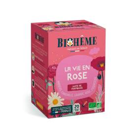 Biohême Infusion la vie en rose 20 infusettes — tisane bio relaxation et bien-être floral