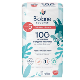 Biolane Culottes naturelles taille 5 40 pièces – culottes bébé peau sensible