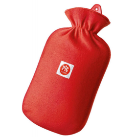 Bouillotte Bilamellée avec Housse Polaire Rouge