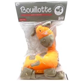 Bouillotte Sèche aux Perles de Silice avec Housse - Girafe Orange