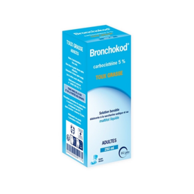 Bronchokod Carbocistéine 5 % Sirop Sans Sucre Adulte 250 ml – Médicament toux grasse