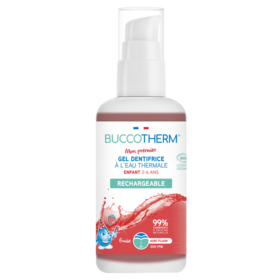 BUCCOTHERM ENFANT - Mon Premier Gel Dentifrice Bio à l'Eau Thermale Rechargeable Goût Fraise 2-6 ans - 100 ml
