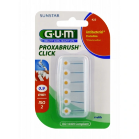 Gum Proxabrush Click 624 recharges 1,6 mm 6 unités – brossettes interdentaires recharge