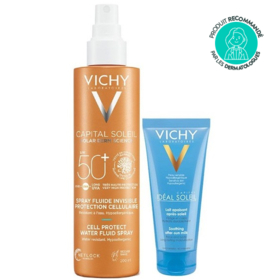 CAPITAL SOLEIL - Spray Fluide Invisible SPF50+ - 200 ml + IDEAL SOLEIL - Lait Apaisant Après Soleil - 100 ml