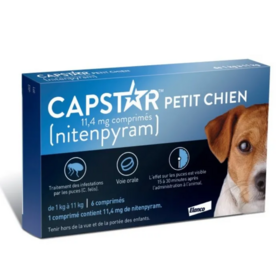 Capstar 11,4 mg Anti-Puces Chats et Petits Chiens - 6 comprimés