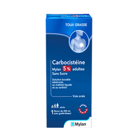Carbocistéine 5 % sans sucre - Toux Grasse - 200 ml