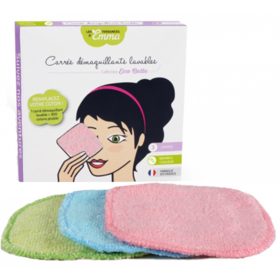 Carrés Démaquillants Lavables Bambou Coloré - Lot de 3 Carrés
